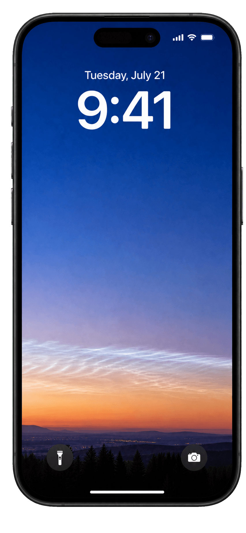 Silver Drift at Summer Twilight, a recent global Backdrop wallpaper, shown on an iPhone lock screen